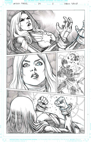 Sergio Davila Original Art Captain Marvel #34 Page 2