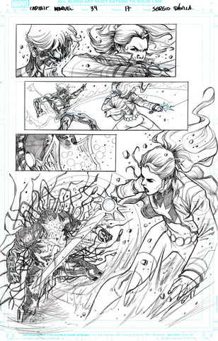Sergio Davila Original Art Captain Marvel #34 Page 17