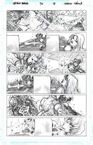Sergio Davila Original Art Captain Marvel #34 Page 18