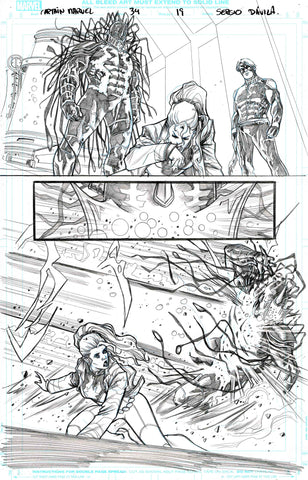 Sergio Davila Original Art Captain Marvel #34 Page 19