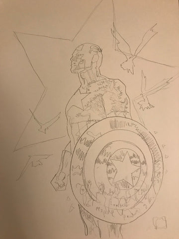 David Mack Original Art Captain America Prelim Cover