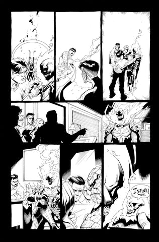 Victor Nava Original Art Inks Cosmic Ghost Rider Destroys Marvel History #1 Page 18