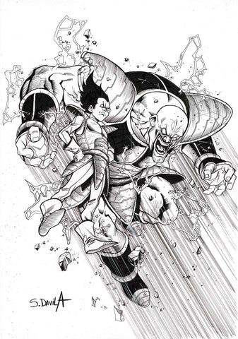 Sergio Davila Original Art Dragon Ball Z (Vegeta & Napa) Illustration 5