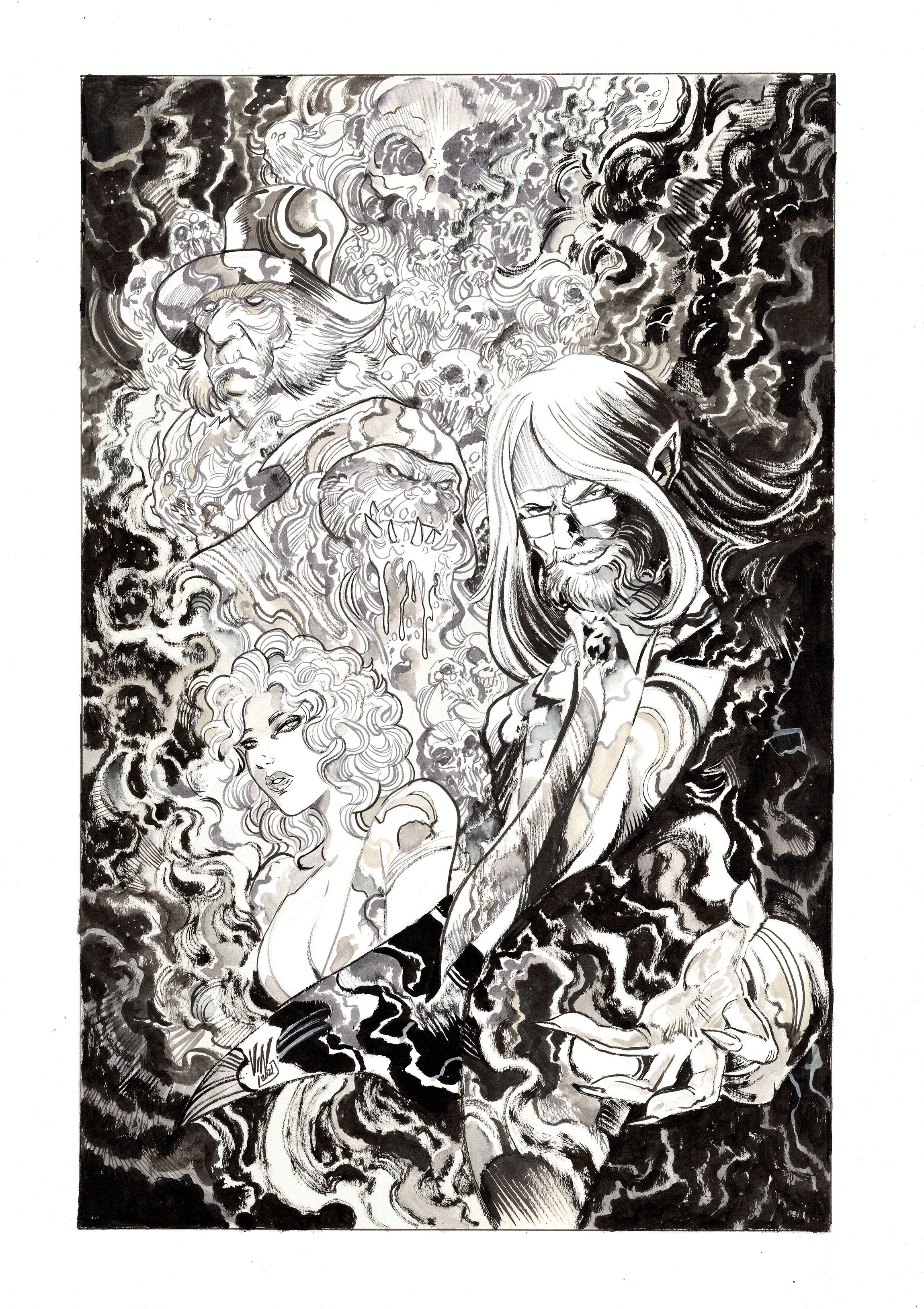 Vincenzo Riccardi Original Art The Electric Black #1 2nd Print Cover