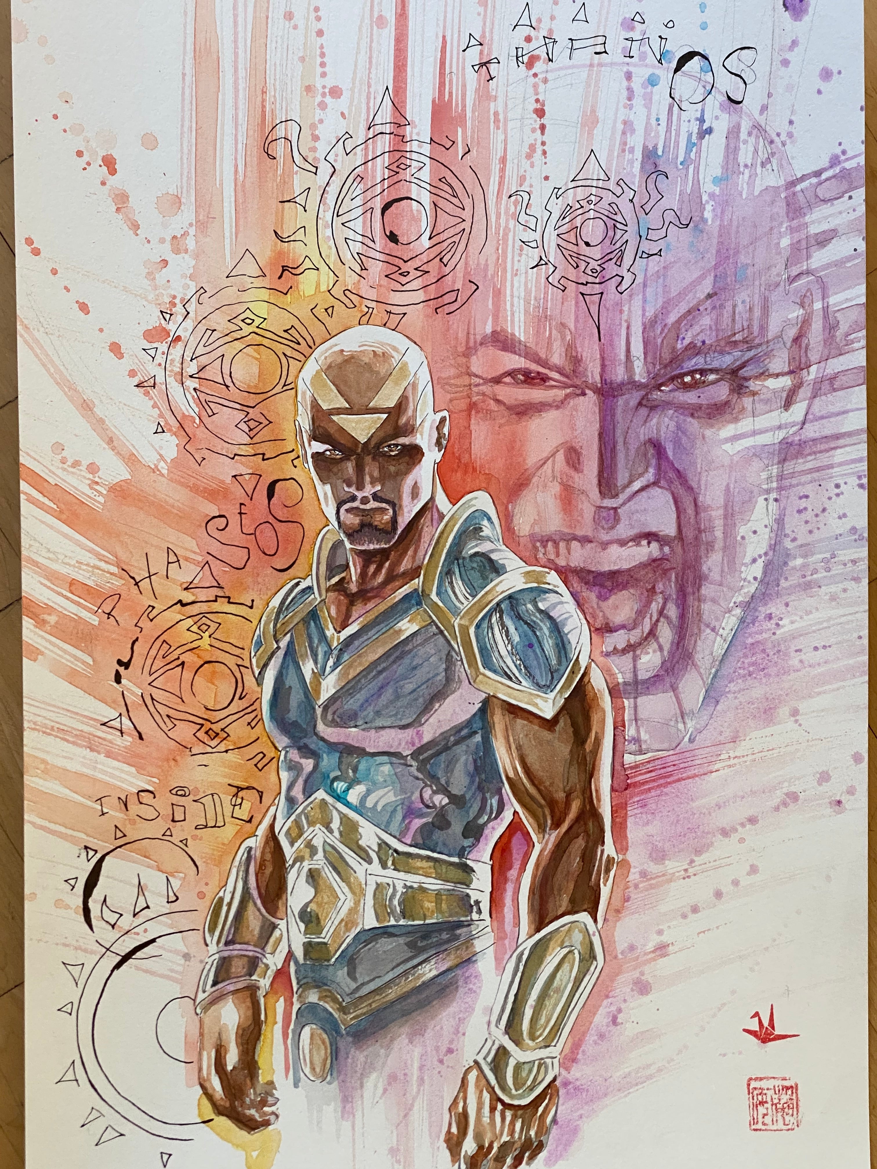 David Mack Original Art Eternals #11 Cover (Includes 3 Pieces- see images)