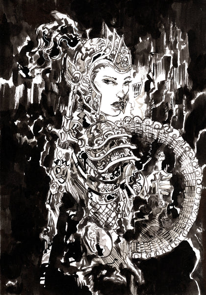 Vincenzo Riccardi Original Art Female Warrior Illustration