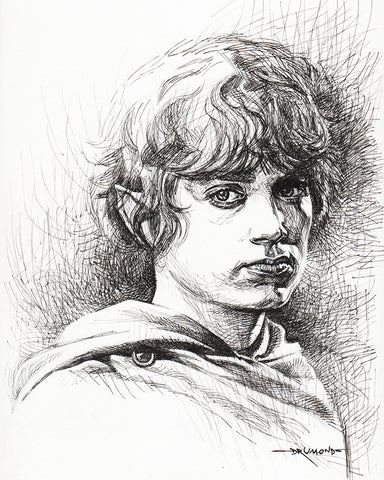 Ricardo Drumond Original Art Lord of the Rings Frodo Pen Illustration