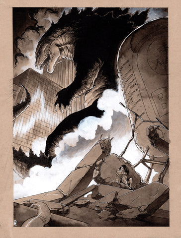 Guillaume Martinez Original Art Godzilla Illustration