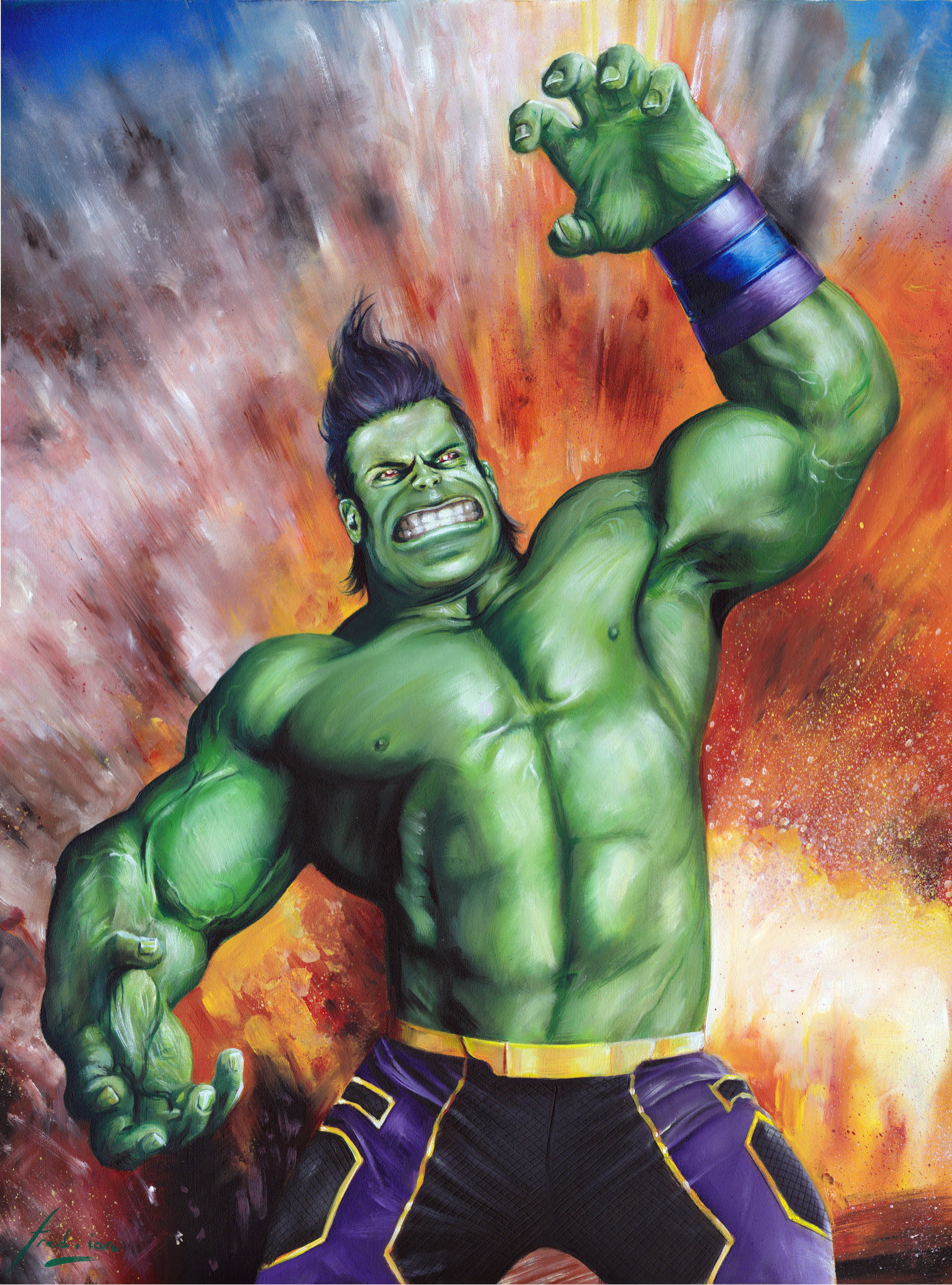 Fred Ian Original Art Hulk Marvel Unbound Upper Deck #13 Trading Card Art