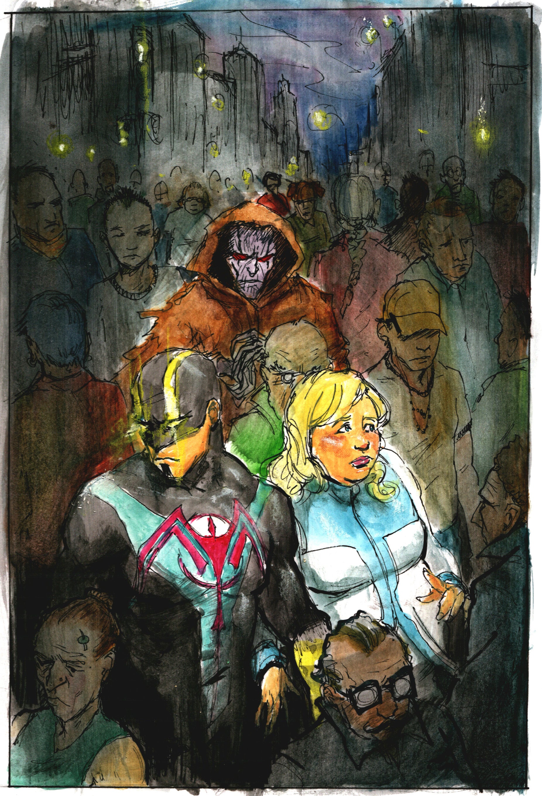 Casey Parsons Original Art Harbinger #6 Published Cover Concept 1