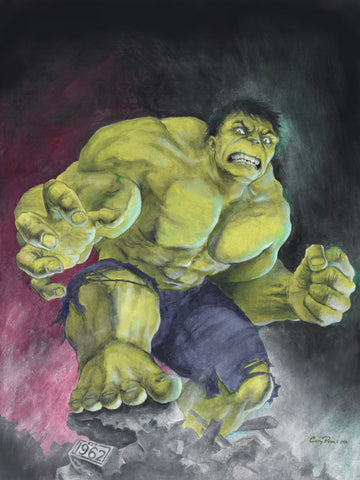 HAND SIGNED Casey Parsons Hulk 12x16" Limited Edition Fan Expo Denver & Chicago Exclusive Giclee