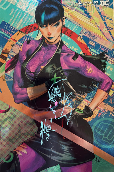 Rare Foil SDCC Exclusive Signed & Remarqued by Guillem March Batman #92 Punchline First App Artgerm Cover 3