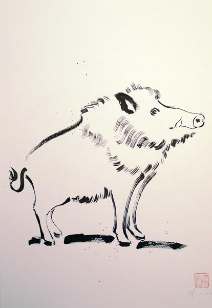 David Mack Original Art Boar Brush & Ink Illustration
