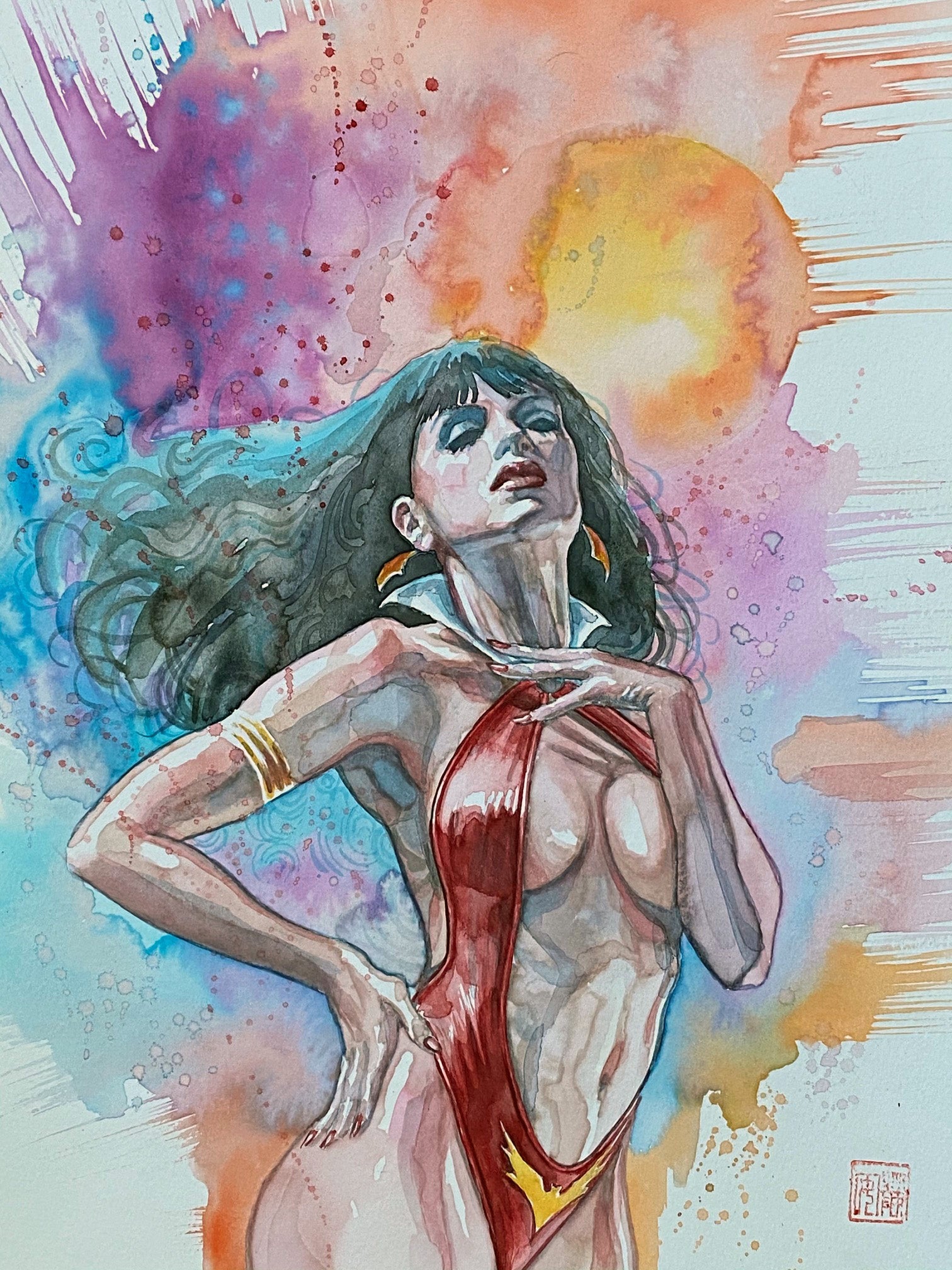 David Mack Original Art Vampirella Red Sonja #2 Cover