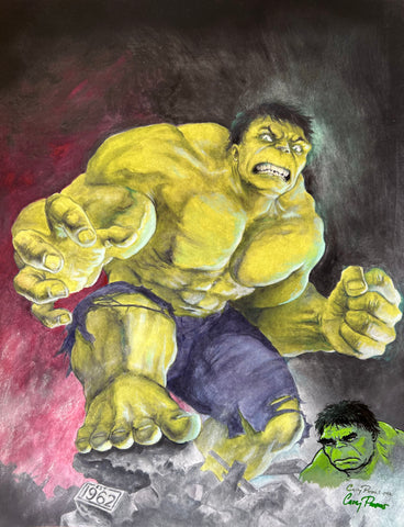 REMARQUED & SIGNED Casey Parsons Hulk #2 12x16" Limited Edition Fan Expo Denver & Chicago Exclusive Giclee