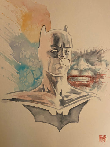 David Mack Original Art Batman & Joker Illustration