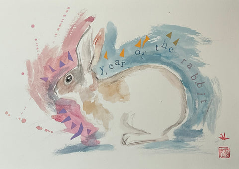 David Mack Original Art Lunar New Year 2023, Year of the Rabbit Illustration 3