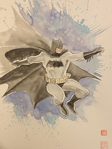 David Mack Original Art Dark Knight Returns Batman Homage Illustration