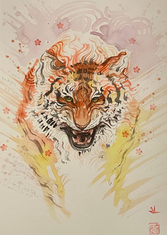 David Mack Original Art The Year of the Tiger Watercolour Illustration 1