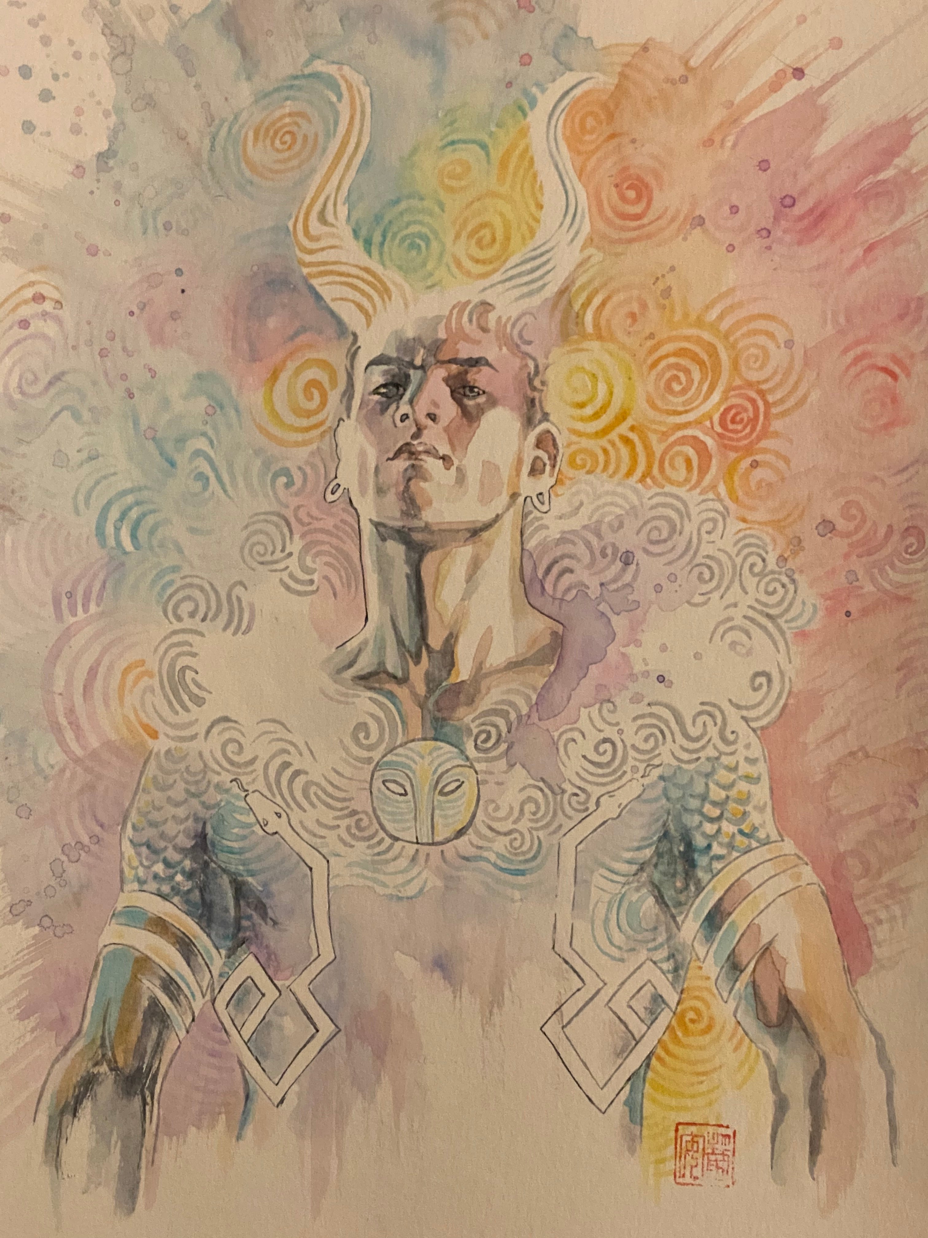 David Mack Original Art Loki Norse Mythology #4 Cover