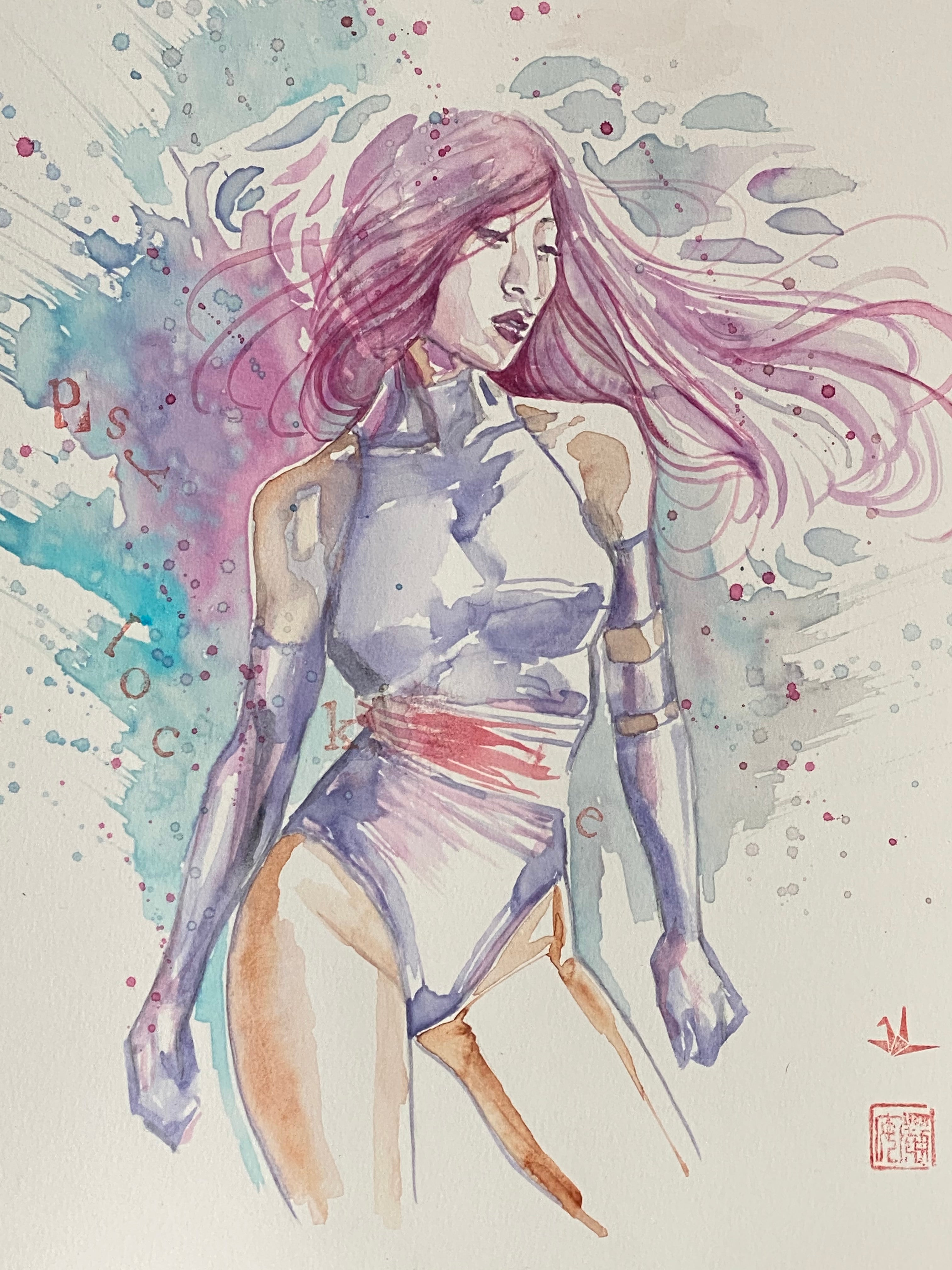David Mack Original Art Psylocke Illustration