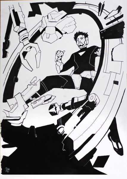 Francesco Tomaselli Original Art Iron Man A3 Cover Test Illustration