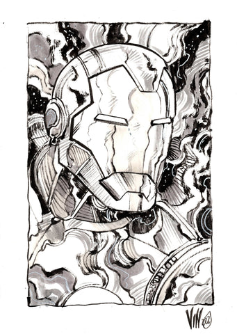 Vincenzo Riccardi Original Iron Man A5 Sketch
