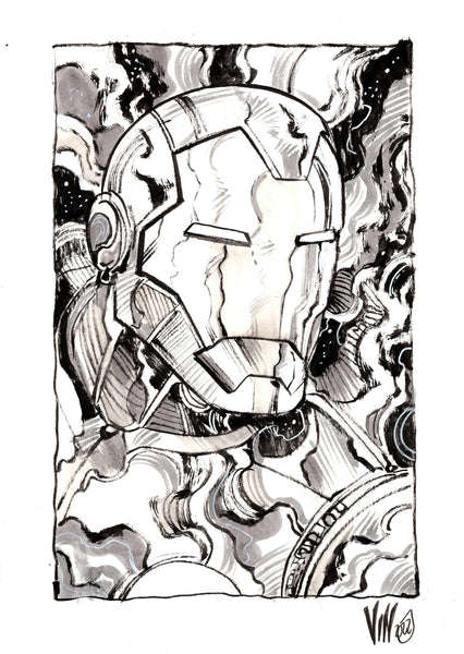 Vincenzo Riccardi Original Iron Man A5 Sketch