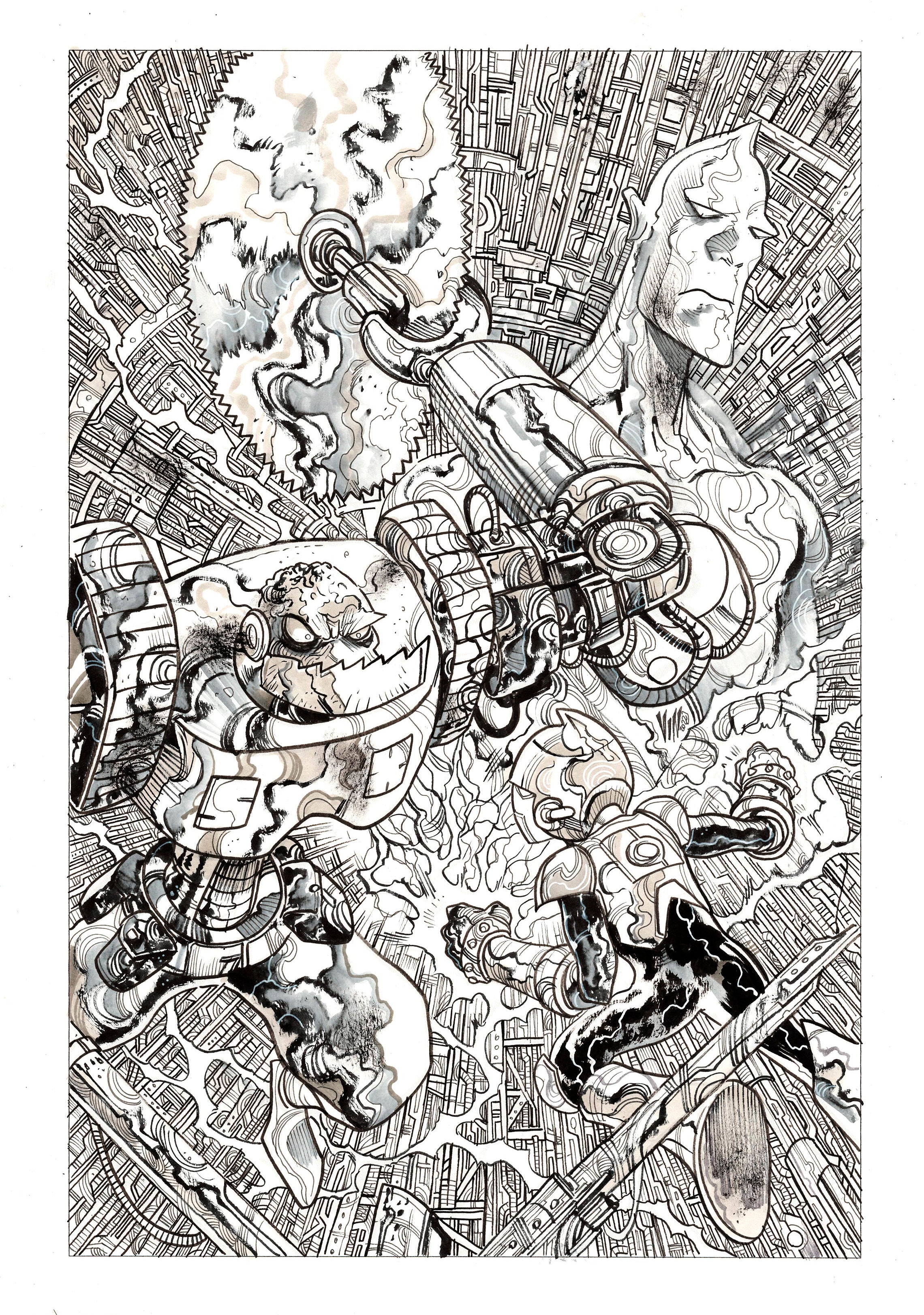 Vincenzo Riccardi Original Art Okratron #1 Cover