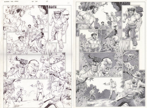 Paco Diaz Original Art Rampaging Wolverine: Sensory Memory P15 Set