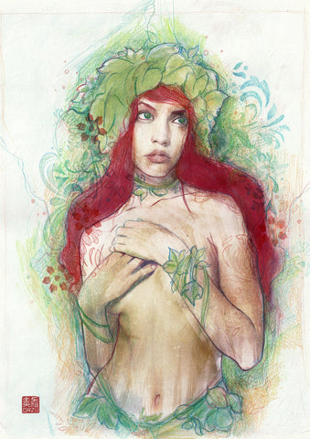 Zu Orzu Original Art Poison Ivy Illustration