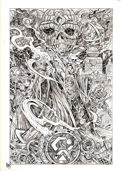 Vincenzo Riccardi Original Art Power Rangers Unlimited: Edge of Darkness #1 Cover