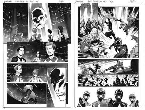 Dike Ruan Original Art Power Rangers Test Page 1 & 2 Set