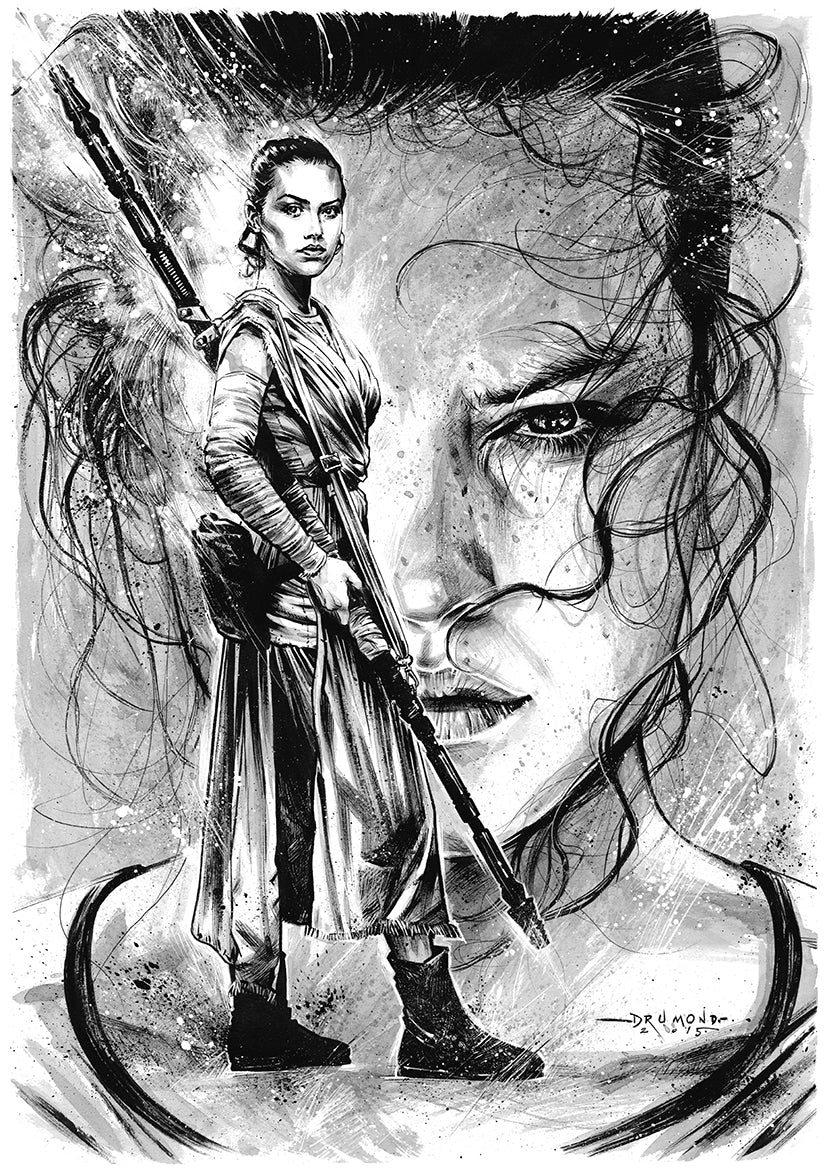 Ricardo Drumond Original Art Star Wars Rey Illustration