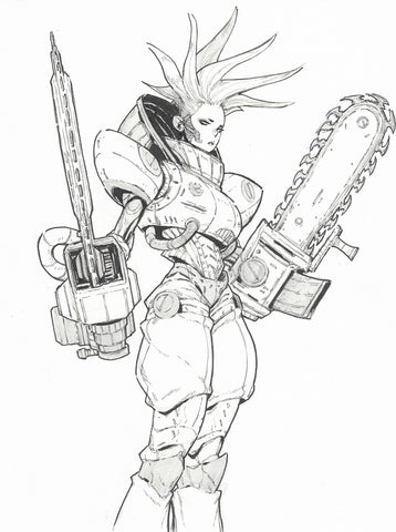 Jon Lam Original Art Space Ranger Chainsaw Girl Illustration