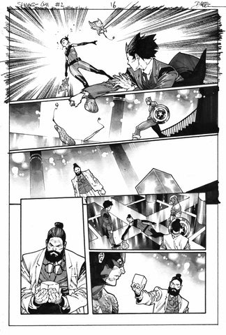 Dike Ruan Original Art Shang-Chi #2 Featuring Captain America Page 16