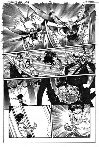 Dike Ruan Original Art Shang-Chi #4 Featuring Fantastic Four Page 9