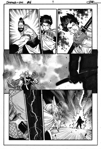 Dike Ruan Original Art Shang-Chi #6 Featuring Thor Page 9