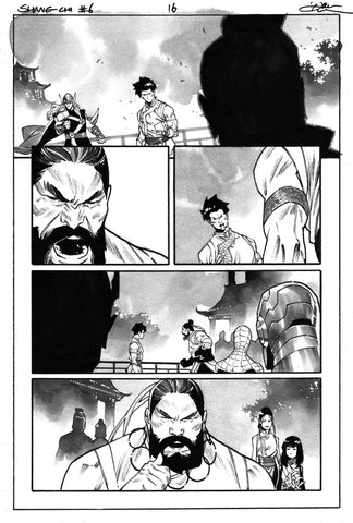 Dike Ruan Original Art Shang-Chi #6 Featuring Thor Page 16