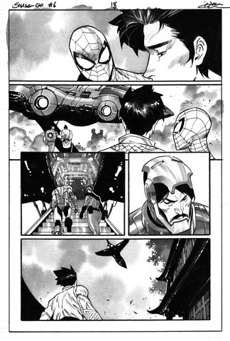 Dike Ruan Original Art Shang-Chi #6 Featuring Thor Page 18
