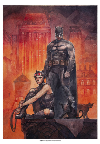 Alex Maleev Batman & Catwoman NYCC Metaverse 18x24" Limited Edition Giclee