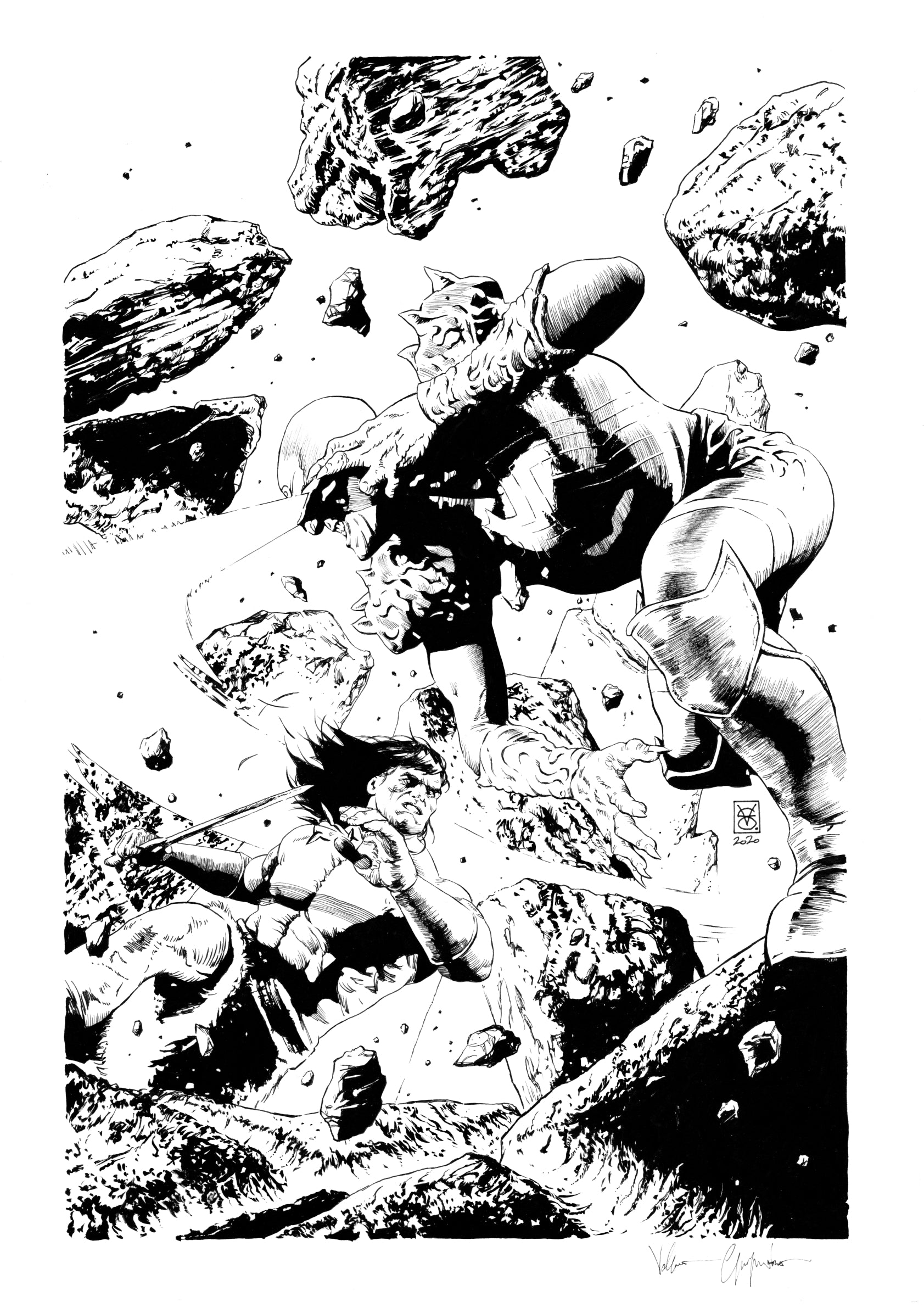 Valerio Giangiordano Original Art Savage Avengers #19 Cover