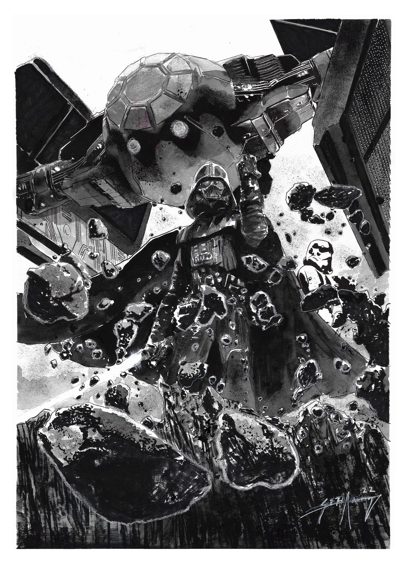 Seth Adams Original Art Darth Vader Star Wars Illustration