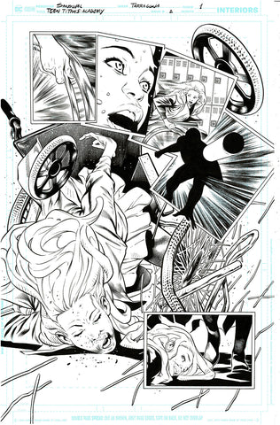 Rafa Sandoval Original Art Teen Titans Academy #2 Page 1