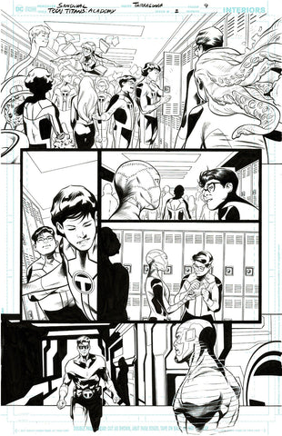 Rafa Sandoval Original Art Teen Titans Academy #2 Page 9