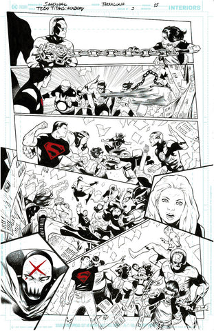 Rafa Sandoval Original Art Teen Titans Academy #3 Page 15