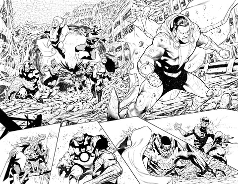 Rafa Sandoval Original Art Future State: Teen Titans #2 Page 6-7 Double Page Spread