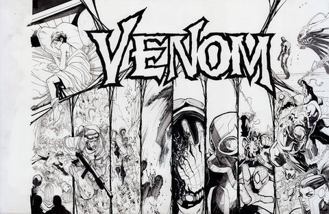 Gerardo Sandoval Original Art Venom #1 Page 11-12A Double Page Spread Unused