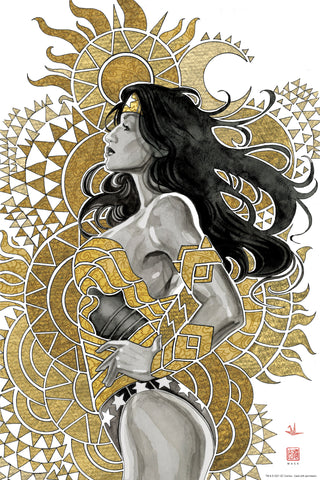 David Mack Wonder Woman Black & Gold 12x18" Limited Edition Giclee