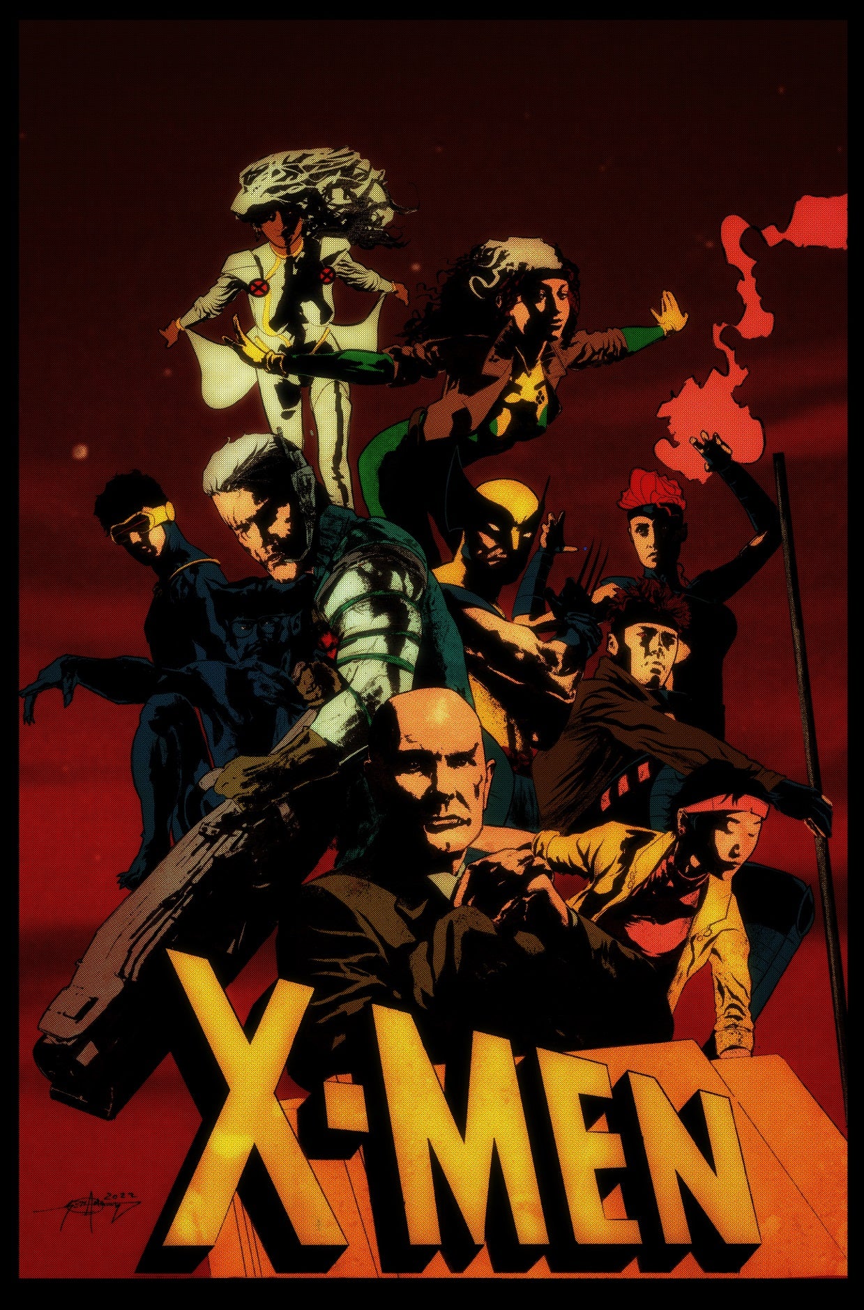 Seth Adams Original Art X-Men Team Illustration (2022 Project Teaser)